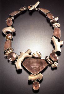 Amy Kahn Russell rose quartz, coral and freshwater pearl necklace