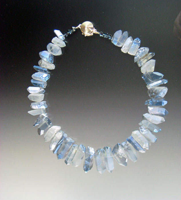 Bess Heitner: Bess Heitner: Irridescent Quartz Necklace (light blue) | Rendezvous Gallery