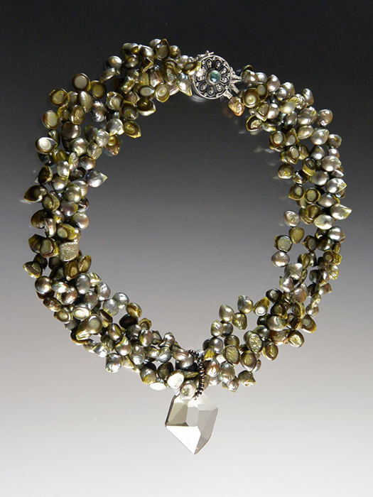 Bess Heitner: Bess Heitner: Freshwater Pearl & Swarovski Crystal Necklace | Rendezvous Gallery