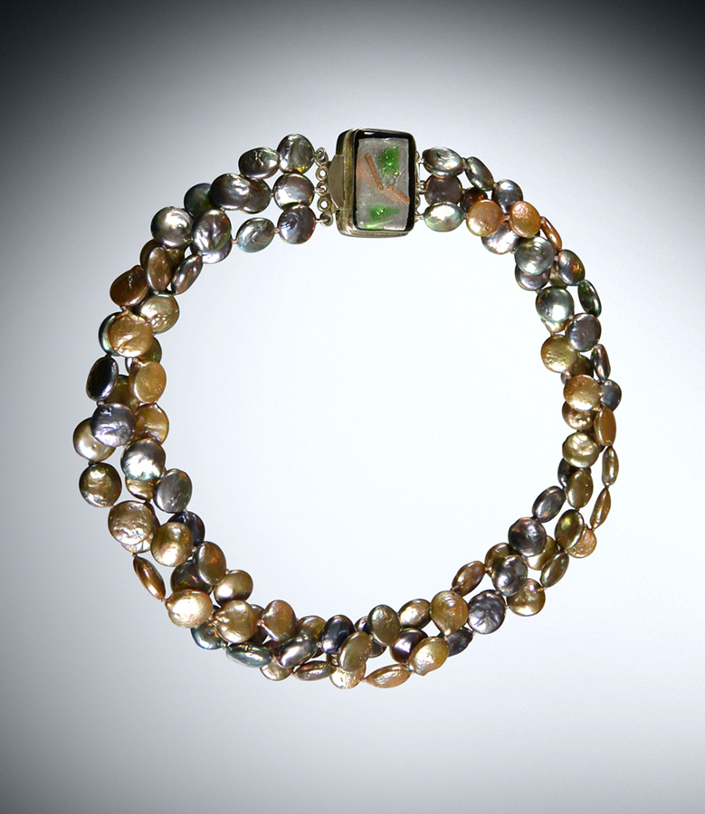Bess Heitner: Champagne Pearl & Venetian Glass Torsade Necklace | Rendezvous Gallery