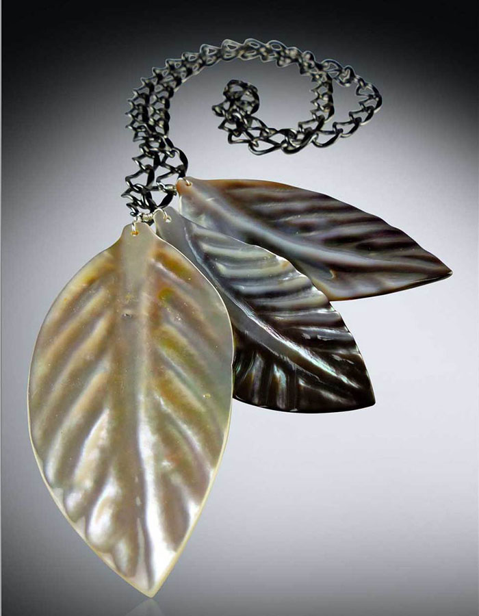 Bess Heitner: Hand Carved Mother of Pearl Necklace | Rendezvous Gallery