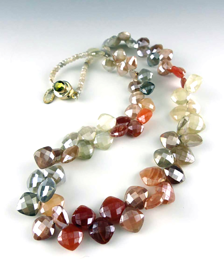 Bess Heitner: Multi-Colored Faceted Metallic Moonstone Necklace | Rendezvous Gallery