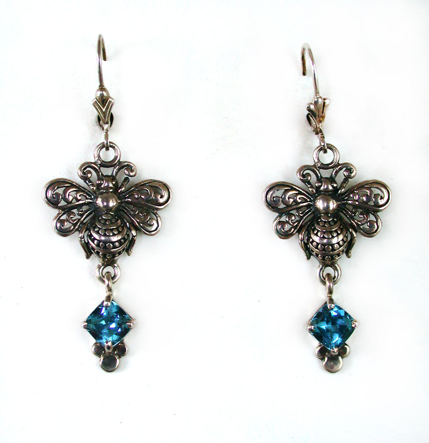 Amy Kahn Russell Online Trunk Show: Sterling Silver and Blue Topaz Earrings | Rendezvous Gallery