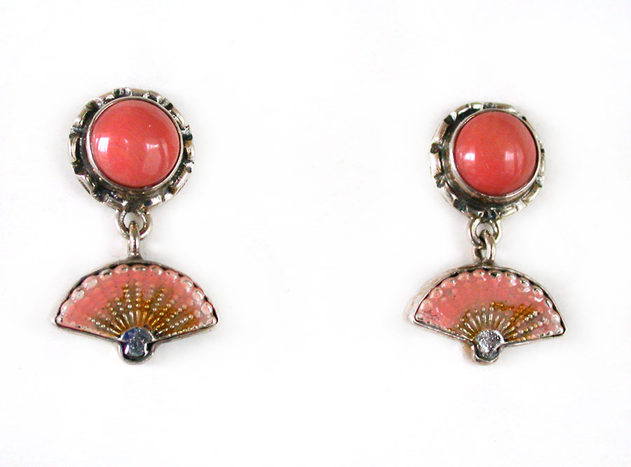 Amy Kahn Russell Online Trunk Show: Coral and Hand Painted Enamel Post Earrings | Rendezvous Gallery