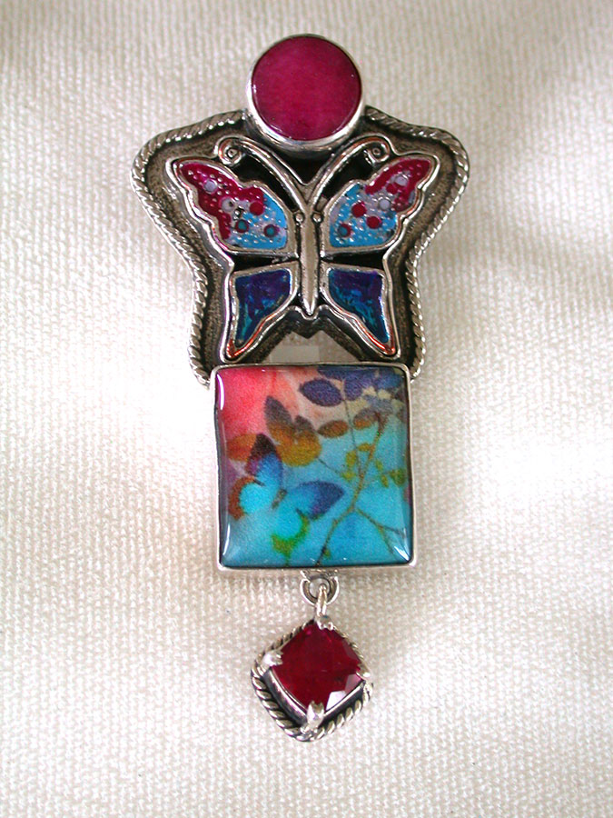Amy Kahn Russell Online Trunk Show: Quartz, Hand Painted Enamel and Art Tile Pin/Pendant | Rendezvous Gallery