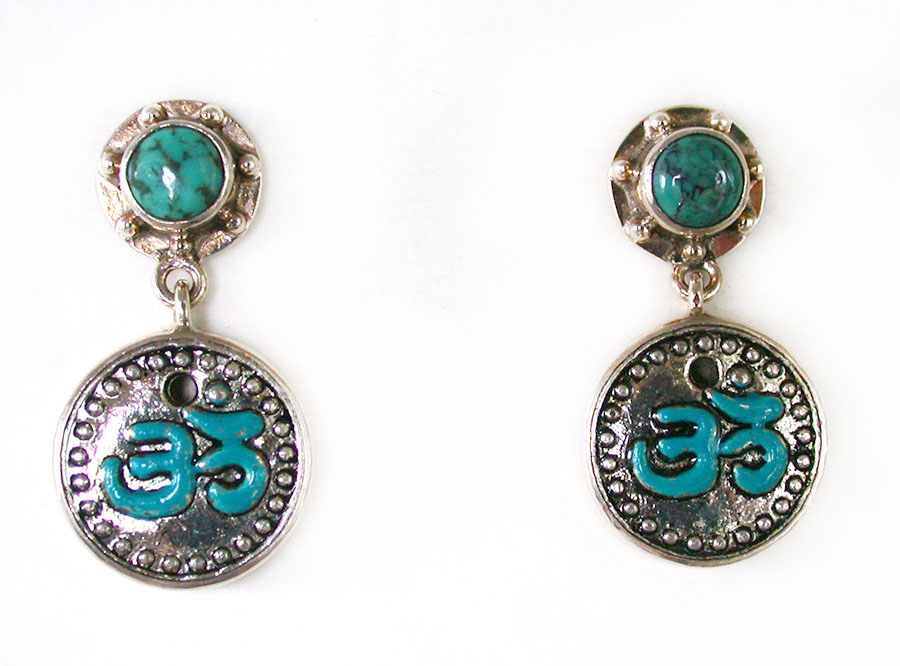 Amy Kahn Russell Online Trunk Show: Turquoise and Hand Painted Enamel Post Earrings | Rendezvous Gallery