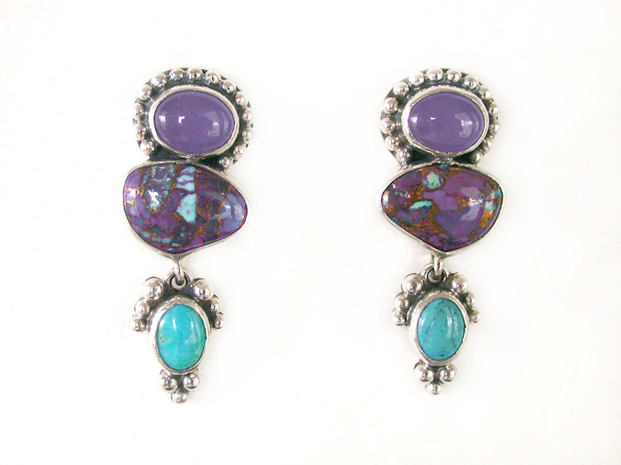 Amy Kahn Russell Online Trunk Show: Agate and Turquoise Clip Earrings | Rendezvous Gallery