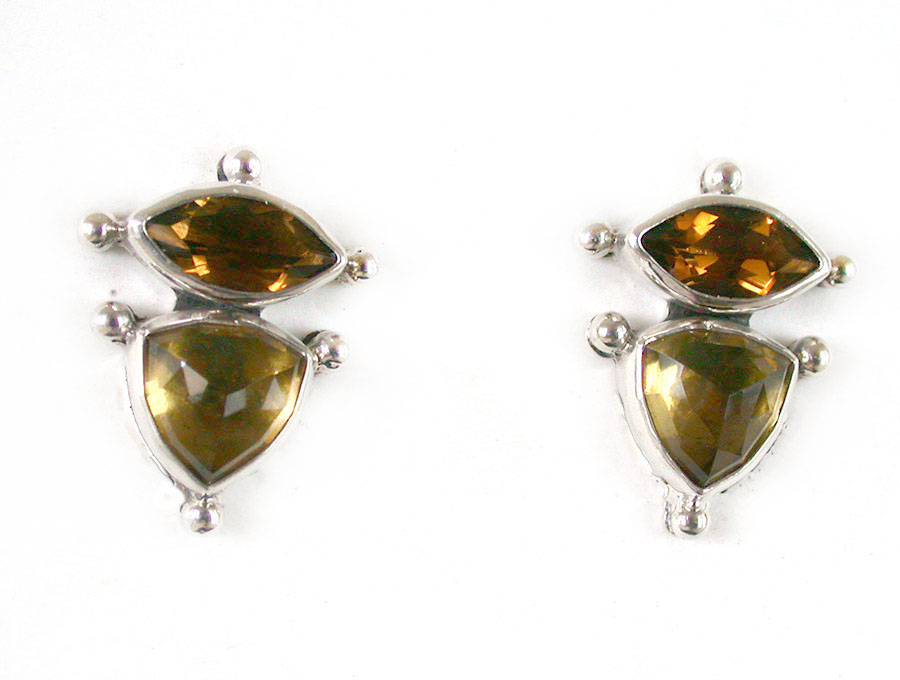 Amy Kahn Russell Online Trunk Show: Cognac Topaz and Whiskey Quartz Clip Earrings | Rendezvous Gallery