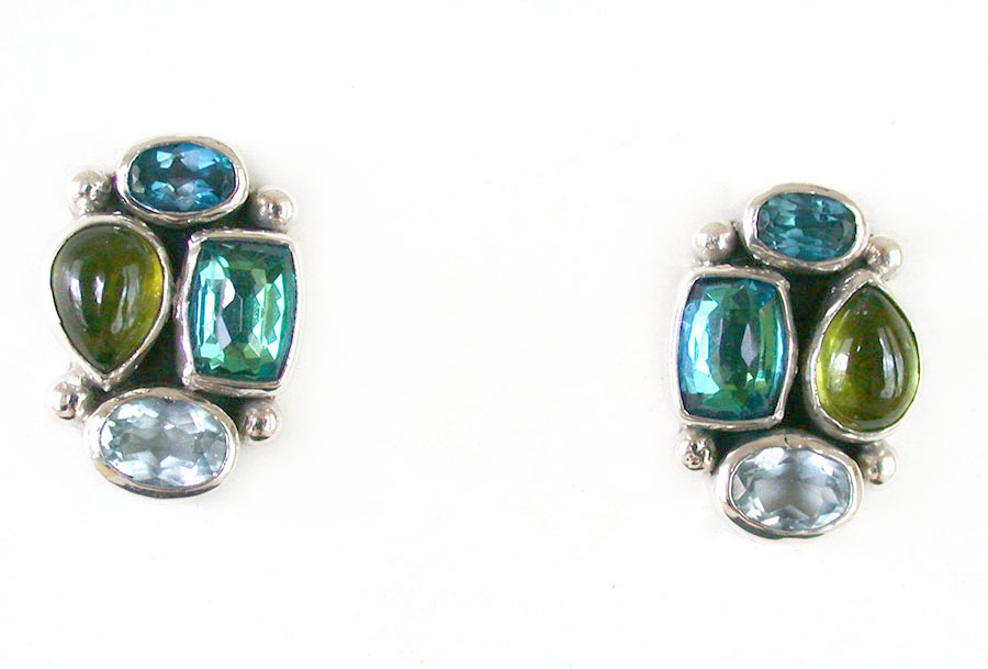 Amy Kahn Russell Online Trunk Show: Topaz, Peridot and Quartz Post Earrings | Rendezvous Gallery