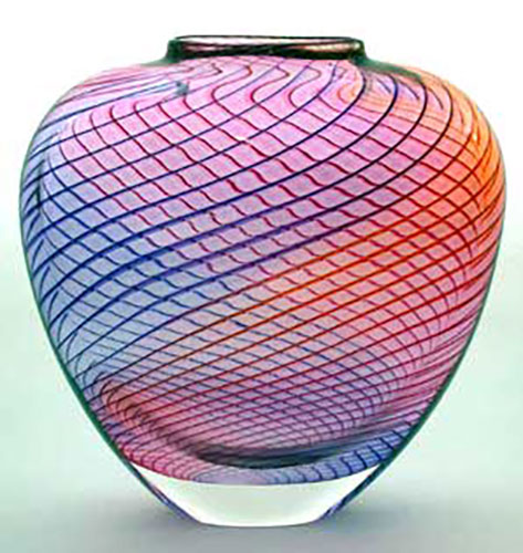 Ribbed Spiral Vase by Blodgett Glass | Rendezvous Gallery