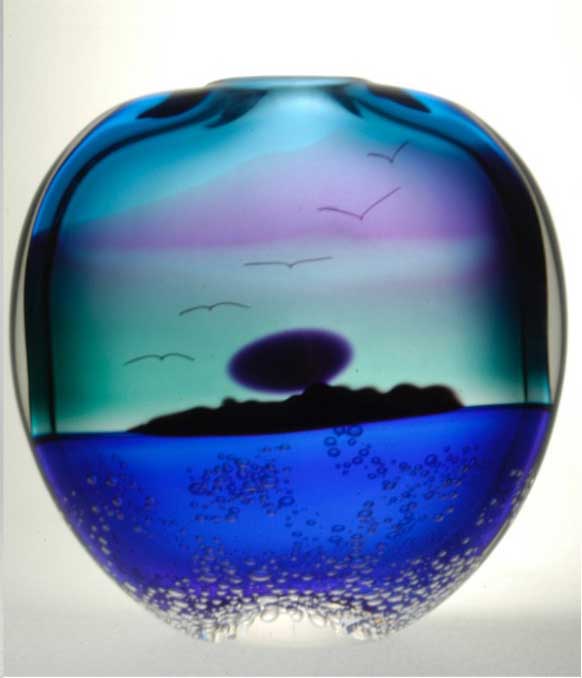 Blodgett Glass: Island Midnight Vase | Rendezvous Gallery