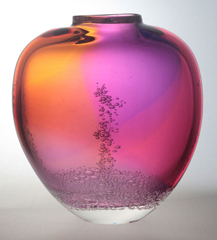 Flat Closed Mouth Vase by Blodgett Glass | Rendezvous Gallery