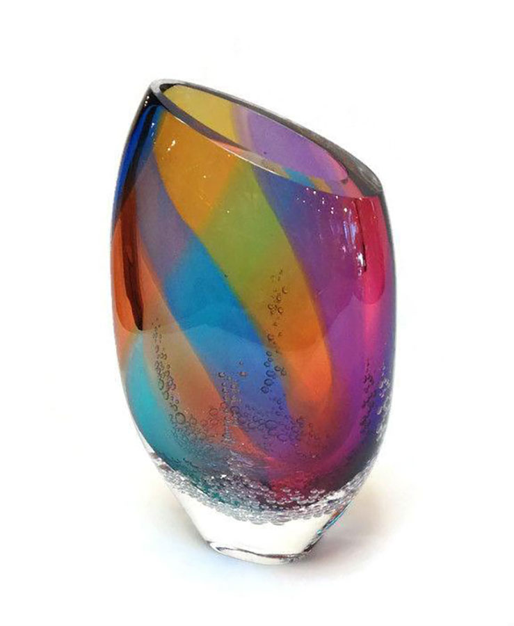 Flattened Open Mouth Vase by Blodgett Glass | Rendezvous Gallery