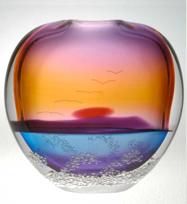 Blodgett Glass: Island Setting Sun Vase | Rendezvous Gallery