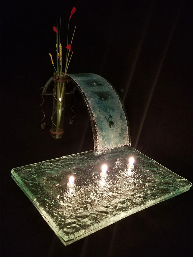 J Moilanen Studio: Waterfall Oil Lamp/Ikebana Vase - Rectangle | Rendezvous Gallery