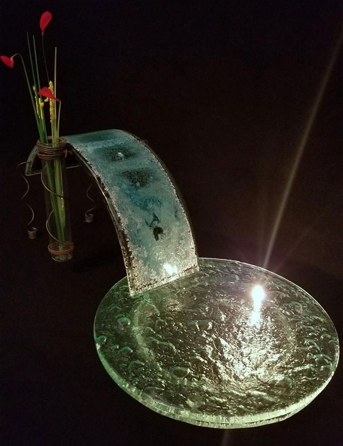 J Moilanen Studio: Waterfall Oil Lamp/Ikebana Vase - Round | Rendezvous Gallery