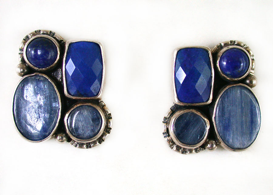 Amy Kahn Russell Online Trunk Show: Lapis Lazuli and Kyanite Post Earrings | Rendezvous Gallery