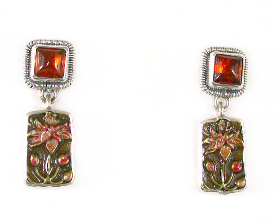 Amy Kahn Russell Online Trunk Show: Amber and Hand Painted Enamel Post Earrings | Rendezvous Gallery